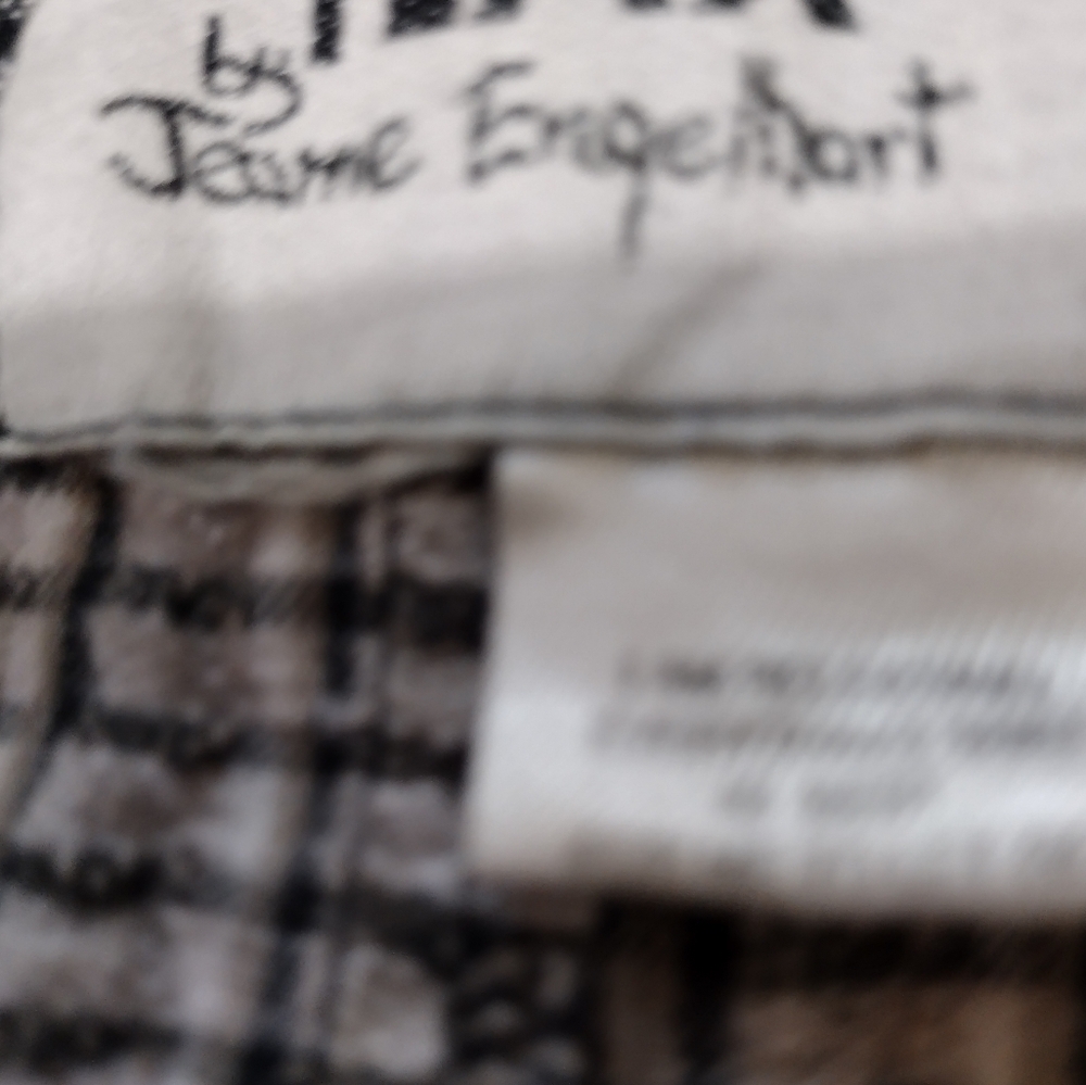 Flax By Jeanne Engelhart Black and White Patterned Maxi Dress
